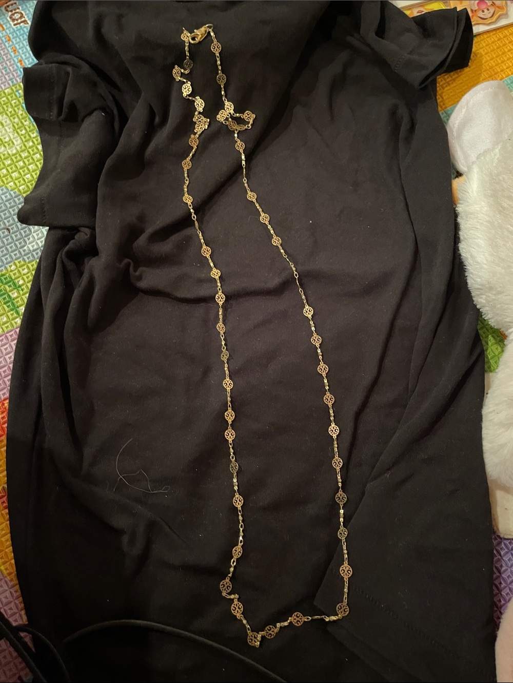 Gold Filigree Link Long Necklace - Women Jewelry